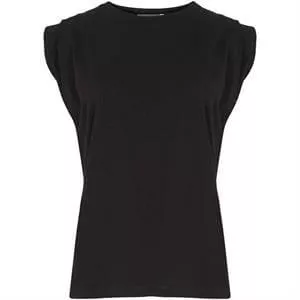 Mint Velvet Black Cotton Extended T Shirt